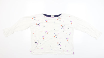 Womens UK Size M Night Owl White Pullover Jumper
