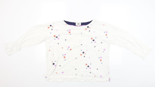 Womens UK Size M Night Owl White Pullover Jumper