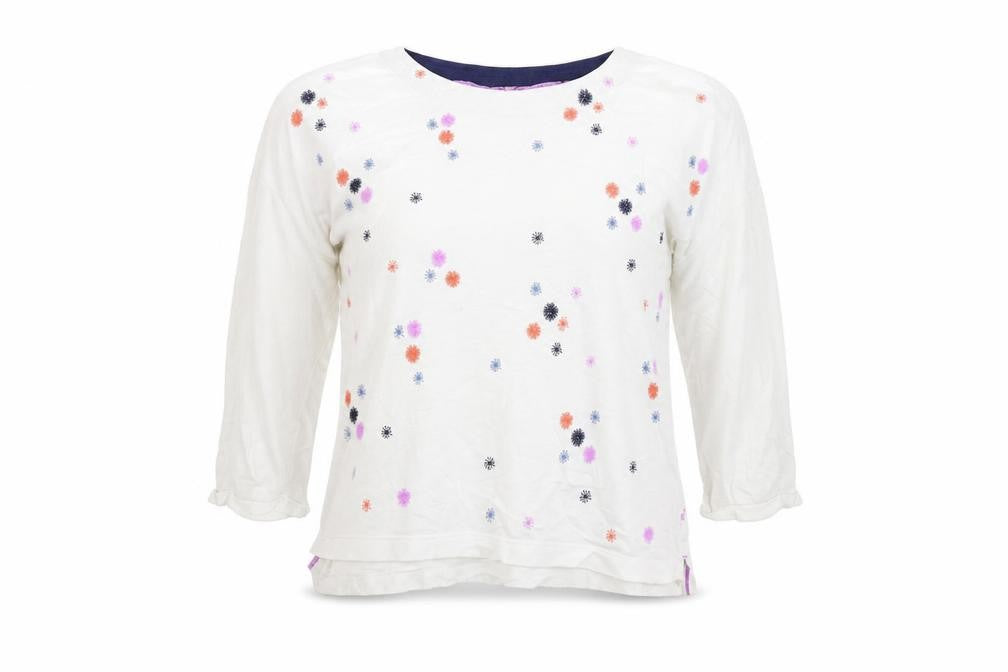 Womens UK Size M Night Owl White Pullover Jumper