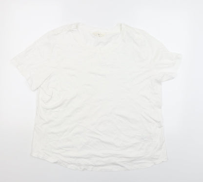 Womens UK Size 18 Day dreams White Basic T-Shirt