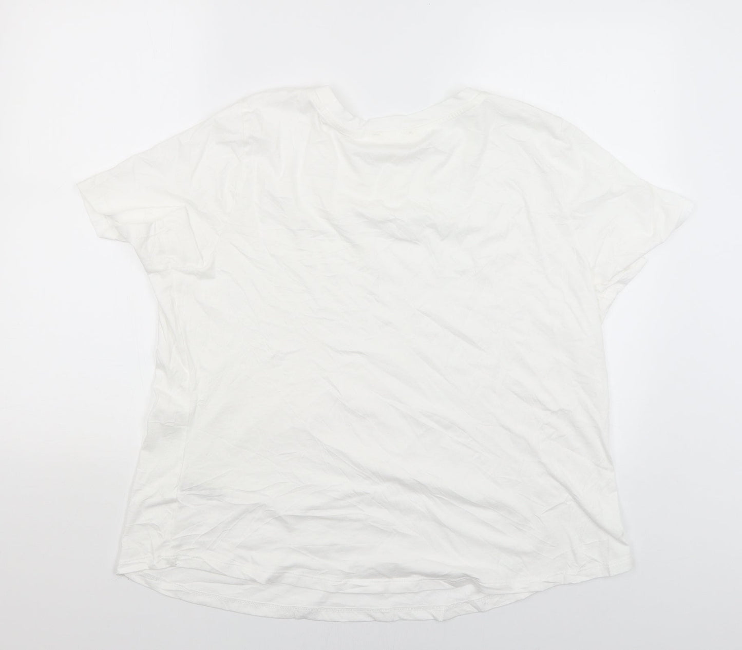 Womens UK Size 18 Day dreams White Basic T-Shirt