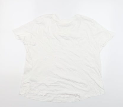 Womens UK Size 18 Day dreams White Basic T-Shirt