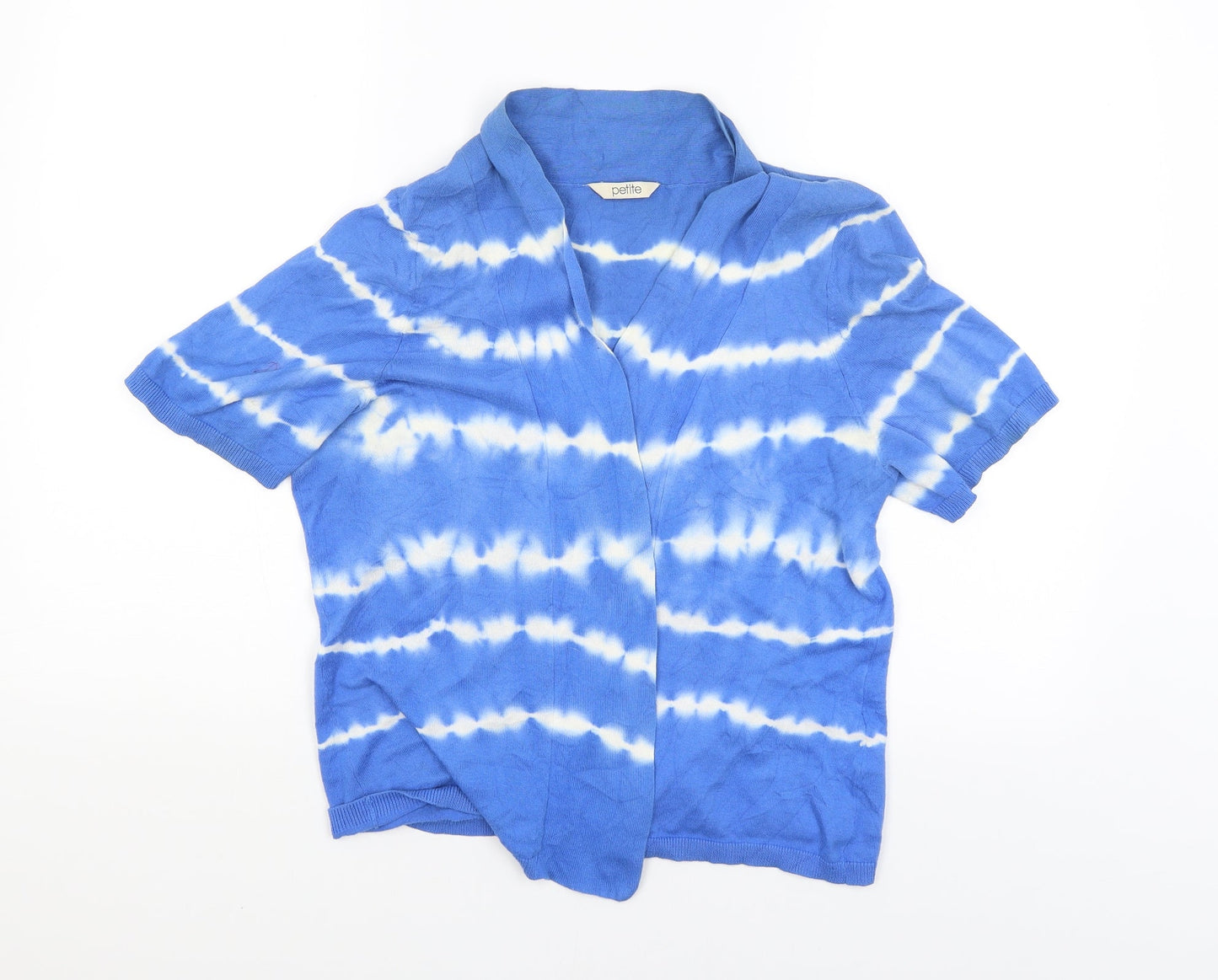 Womens UK Size 16 Petite Blue Cardigan Jumper