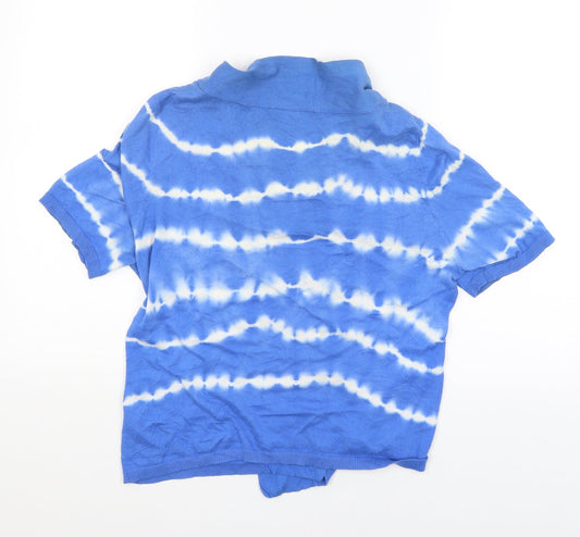 Womens UK Size 16 Petite Blue Cardigan Jumper