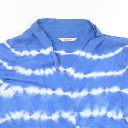 Womens UK Size 16 Petite Blue Cardigan Jumper