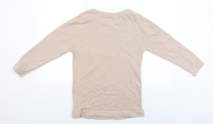 NEXT Girls Beige   Pullover Jumper Size 12 Years  - Star studded