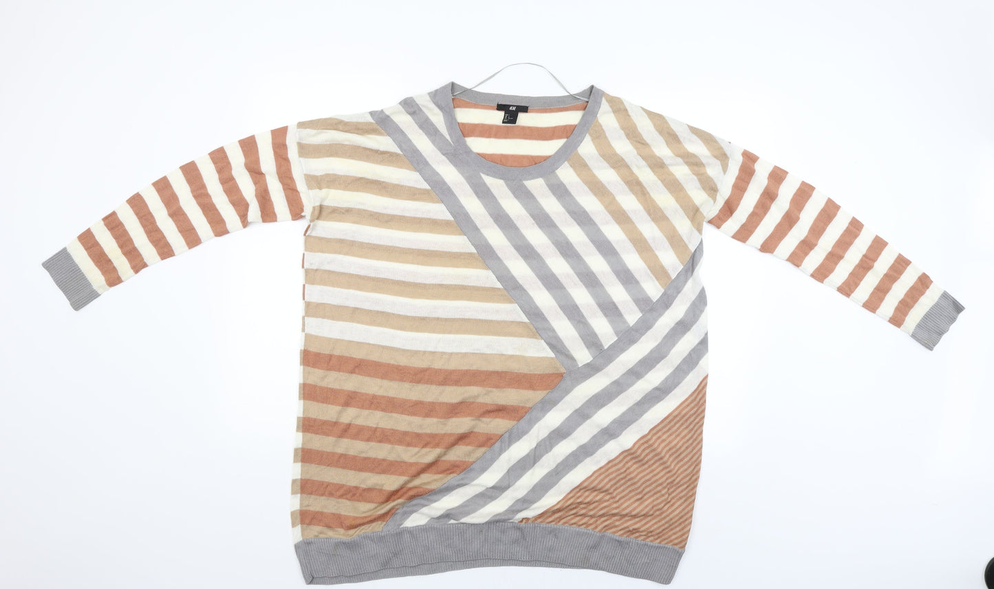 Womens UK Size L H&M Beige Pullover Jumper