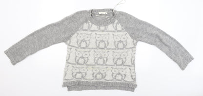 Womens UK Size 10 New Look Grey Pullover Jumper