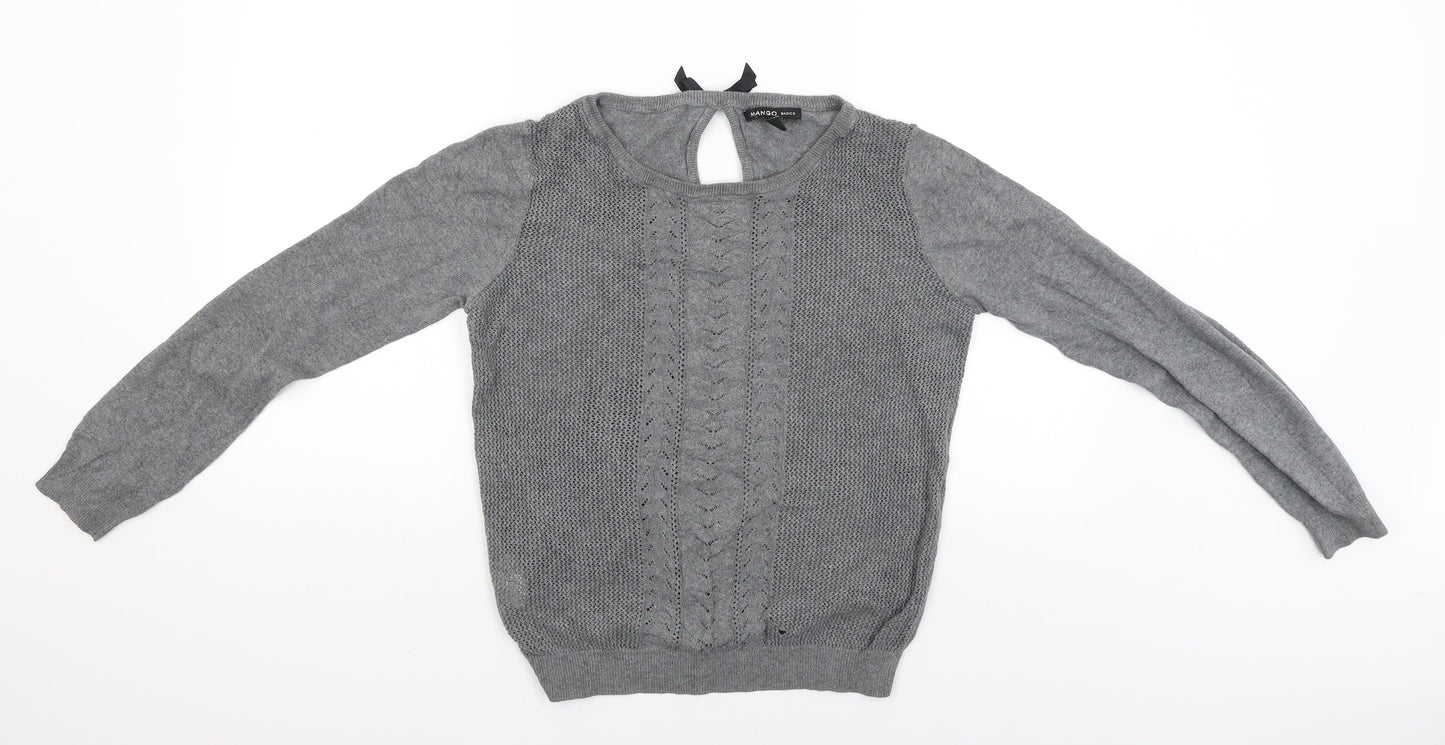 Womens UK Size M Mango Grey Pullover Jumper