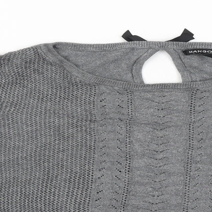 Womens UK Size M Mango Grey Pullover Jumper