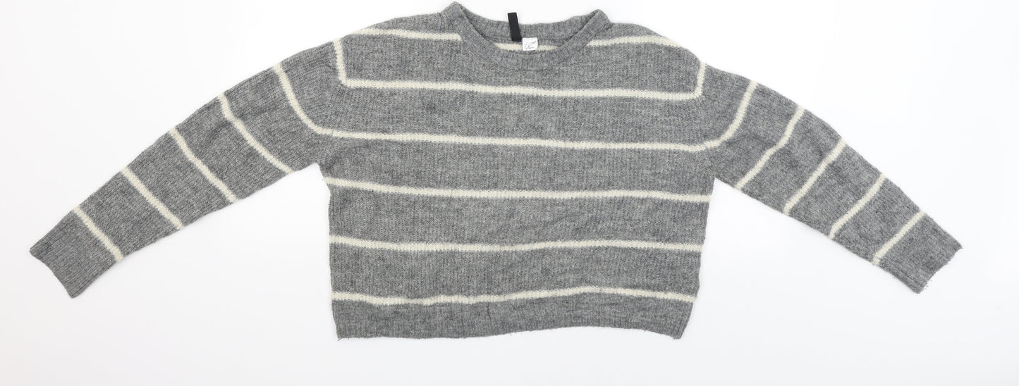 Womens UK Size S Divided Grey Pullover Jumper
