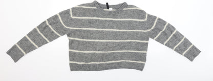 Womens UK Size S Divided Grey Pullover Jumper