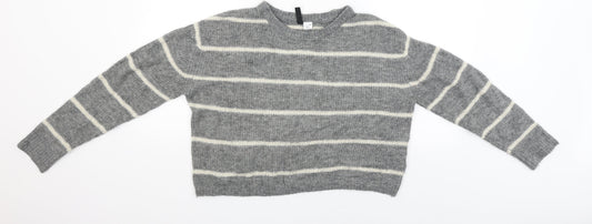 Womens UK Size S Divided Grey Pullover Jumper