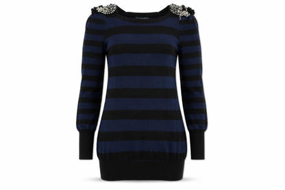 Womens UK Size 10 E-vie Blue Pullover Jumper