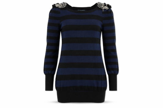 Womens UK Size 10 E-vie Blue Pullover Jumper