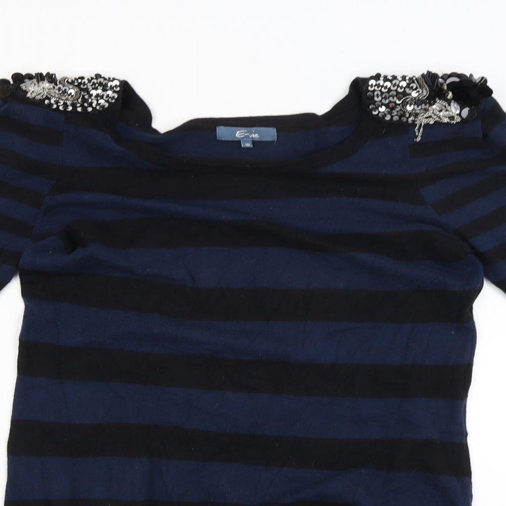 Womens UK Size 10 E-vie Blue Pullover Jumper