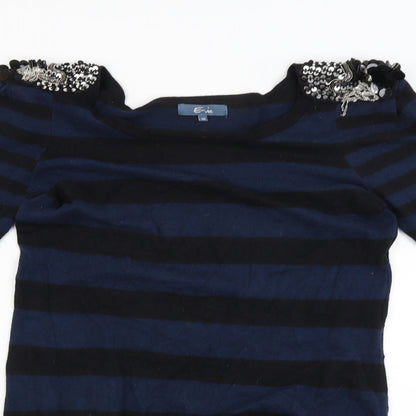 Womens UK Size 10 E-vie Blue Pullover Jumper