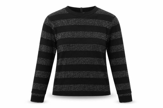 Divided Womens Black Striped  Basic Blouse Size M