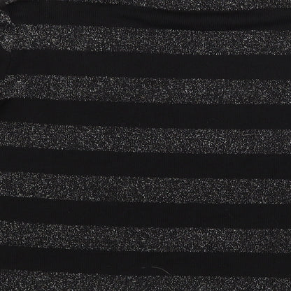 Divided Womens Black Striped  Basic Blouse Size M