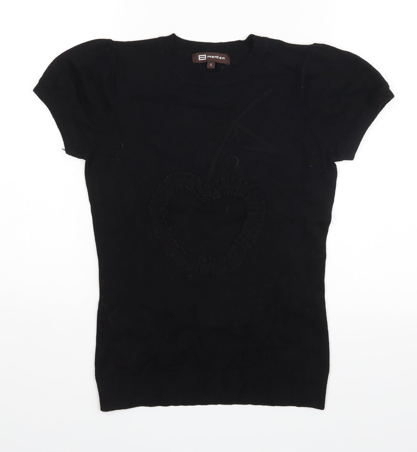 Monton Womens Black   Basic Blouse Size S