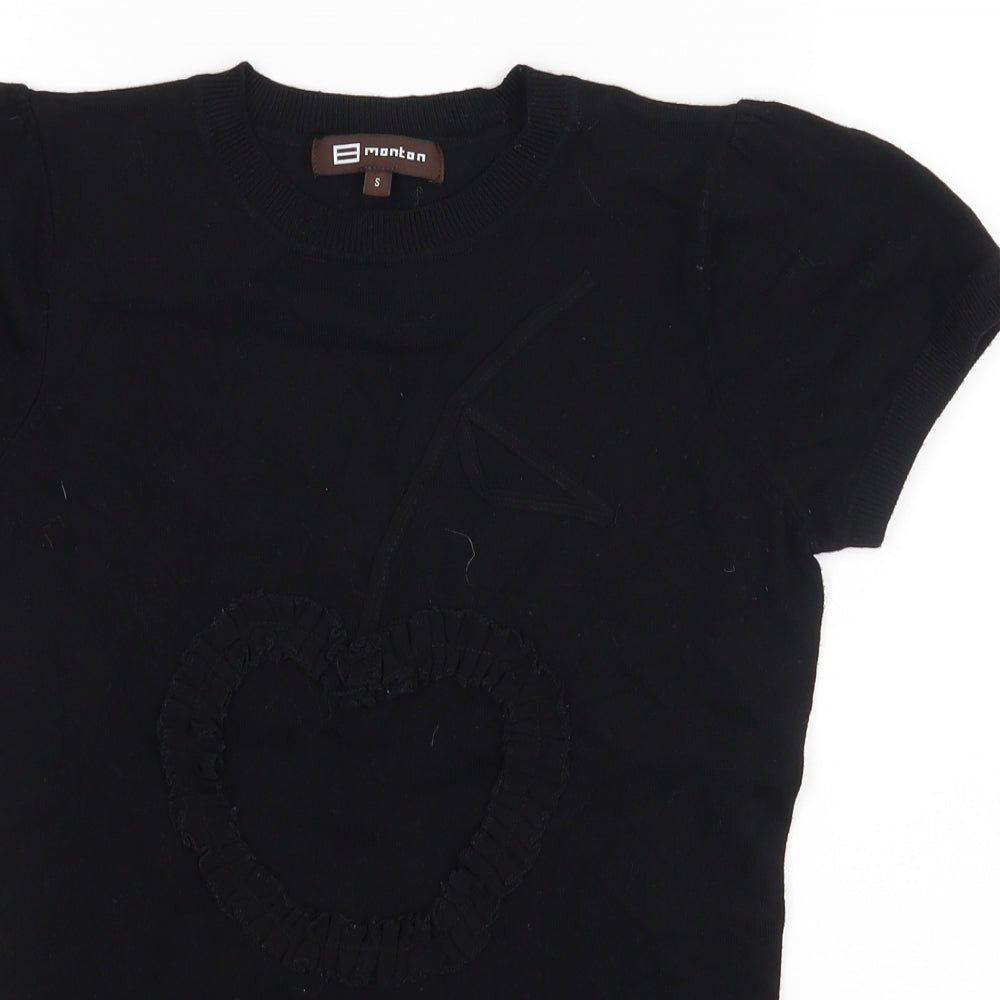 Monton Womens Black   Basic Blouse Size S