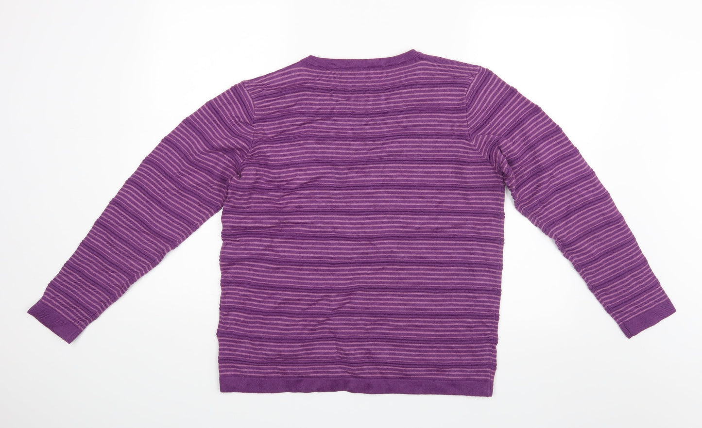 ISLE Essentials Womens Purple Striped  Pullover Jumper