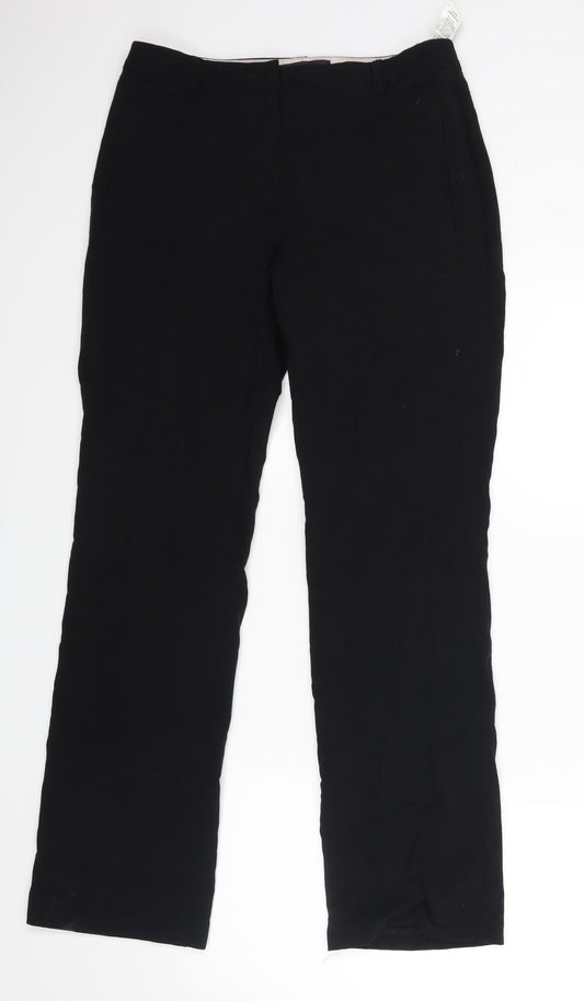 Womens UK Size 8 m&s Regular Fit Dress Pants Black Trousers