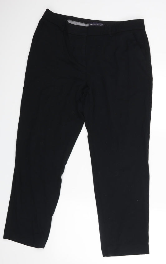 Womens UK Size 14 m&s Regular Fit Dress Pants Black Trousers