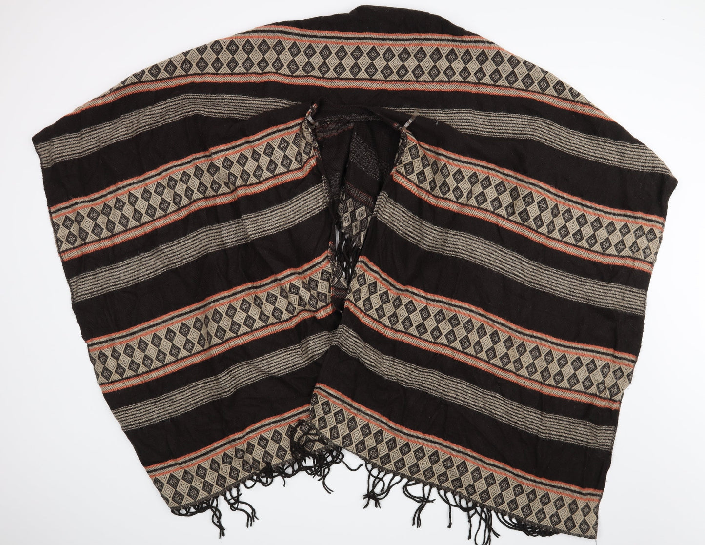 Womens UK Size One Size Preworn Brown Cape Jumper