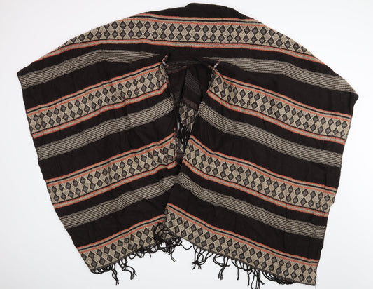 Womens UK Size One Size Preworn Brown Cape Jumper