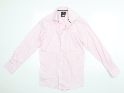 Mens UK Collar Size 14 M&S Smart Pink  Dress Shirt