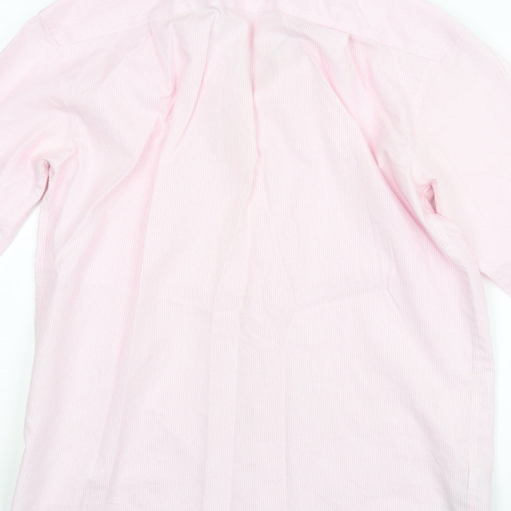 Mens UK Collar Size 14 M&S Smart Pink  Dress Shirt