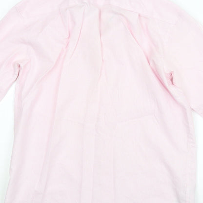 Mens UK Collar Size 14 M&S Smart Pink  Dress Shirt