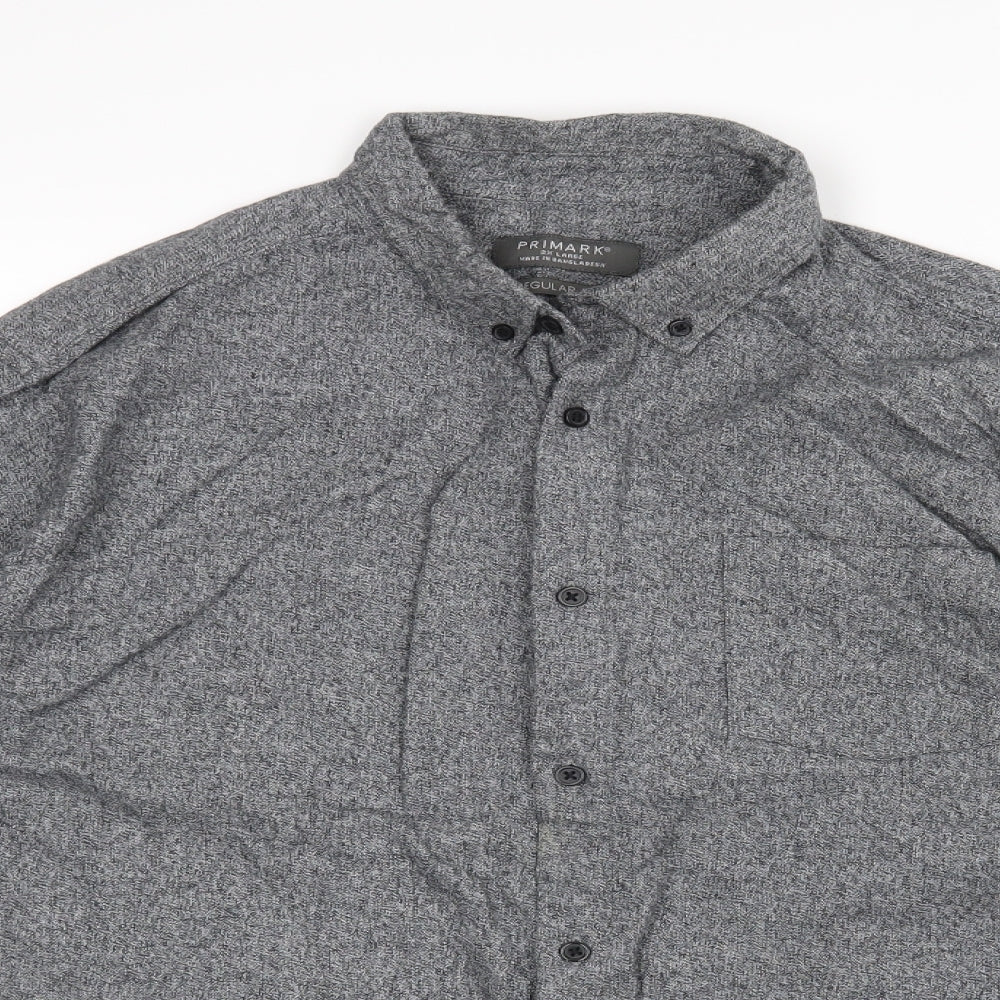 Primark Mens Grey    Button-Up Size 2XL