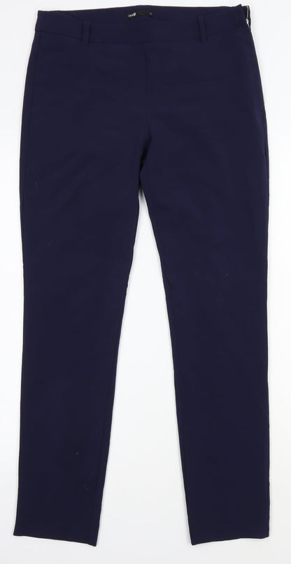 Womens UK Size 10 oodji Regular Fit  Blue Trousers