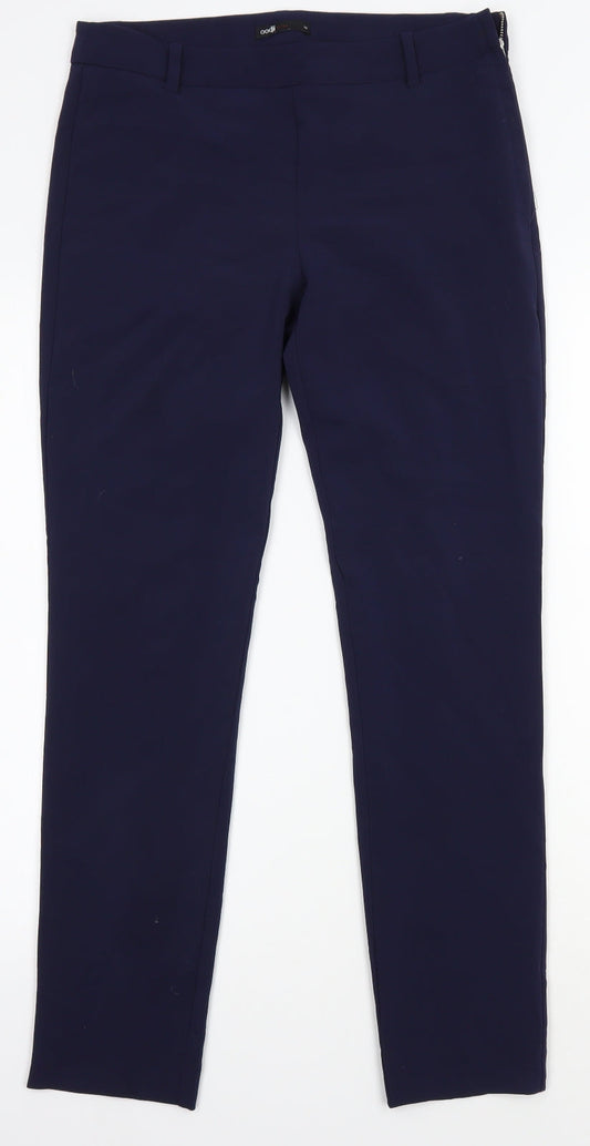 Womens UK Size 10 oodji Regular Fit  Blue Trousers