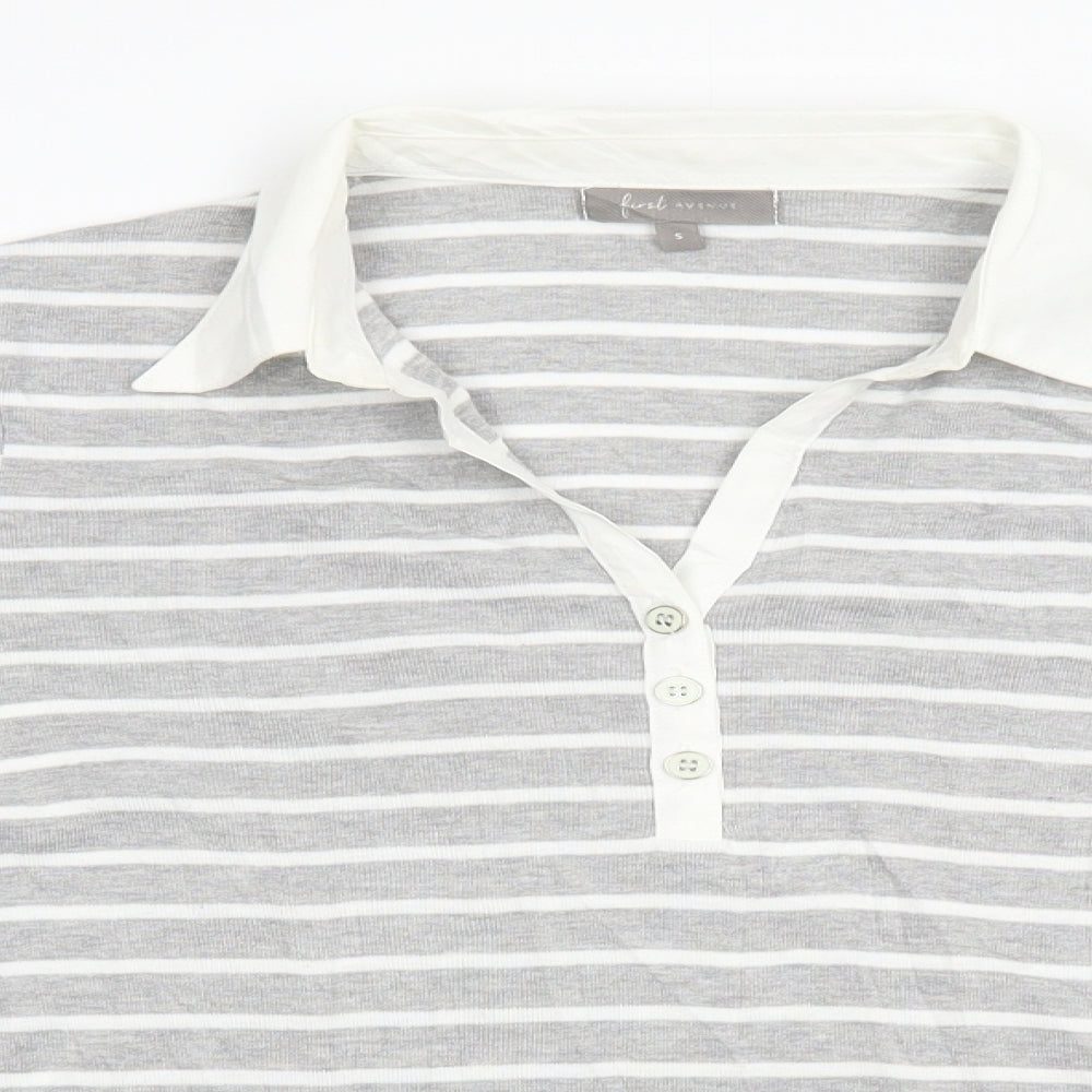 First avenue Womens Grey Striped  Pullover Jumper Size S