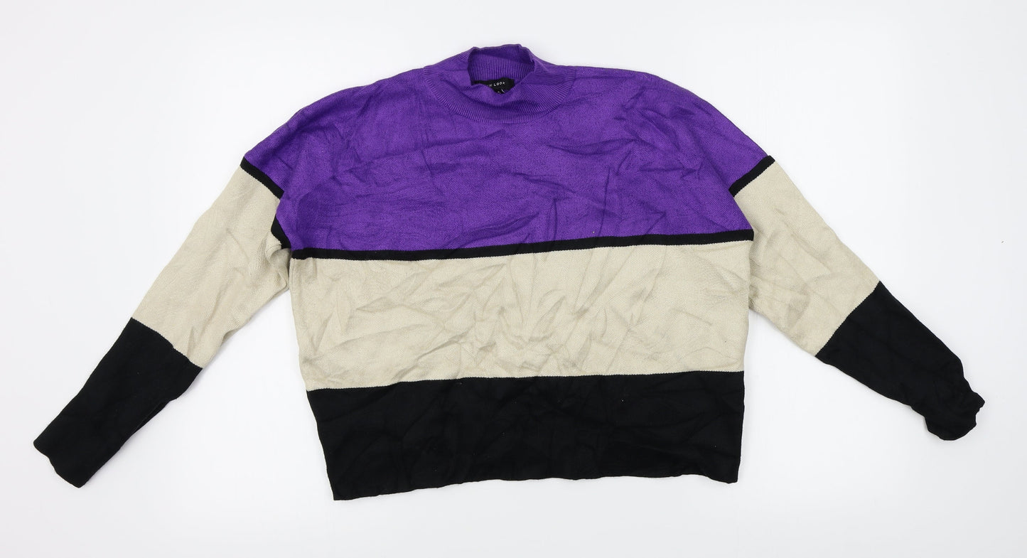 Womens UK Size M New Look Purple Pullover Jumper