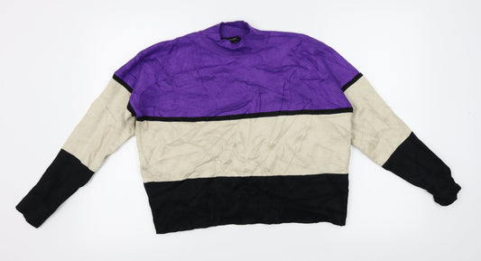 Womens UK Size M New Look Purple Pullover Jumper