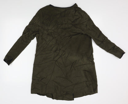 Womens UK Size M Zara Green Wrap Jumper