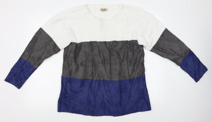 Arista Womens Grey Striped  Pullover Jumper Size 18