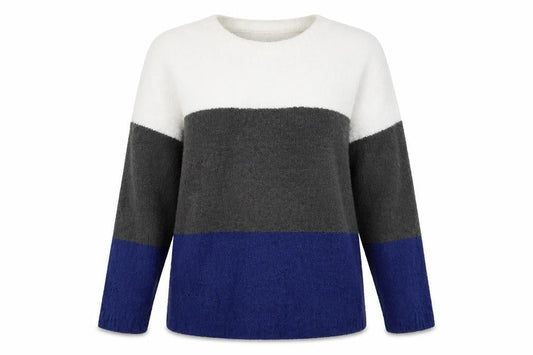 Arista Womens Grey Striped  Pullover Jumper Size 18