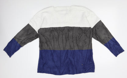 Arista Womens Grey Striped  Pullover Jumper Size 18