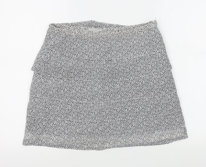 H&M Womens Grey Animal Print  A-Line Skirt Size 10  - layered