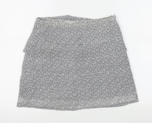 H&M Womens Grey Animal Print  A-Line Skirt Size 10  - layered