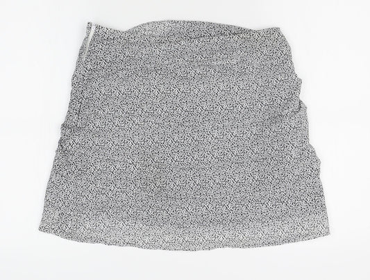 H&M Womens Grey Animal Print  A-Line Skirt Size 10  - layered
