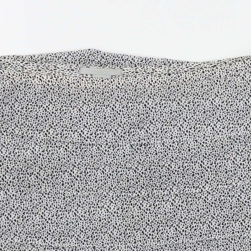 H&M Womens Grey Animal Print  A-Line Skirt Size 10  - layered