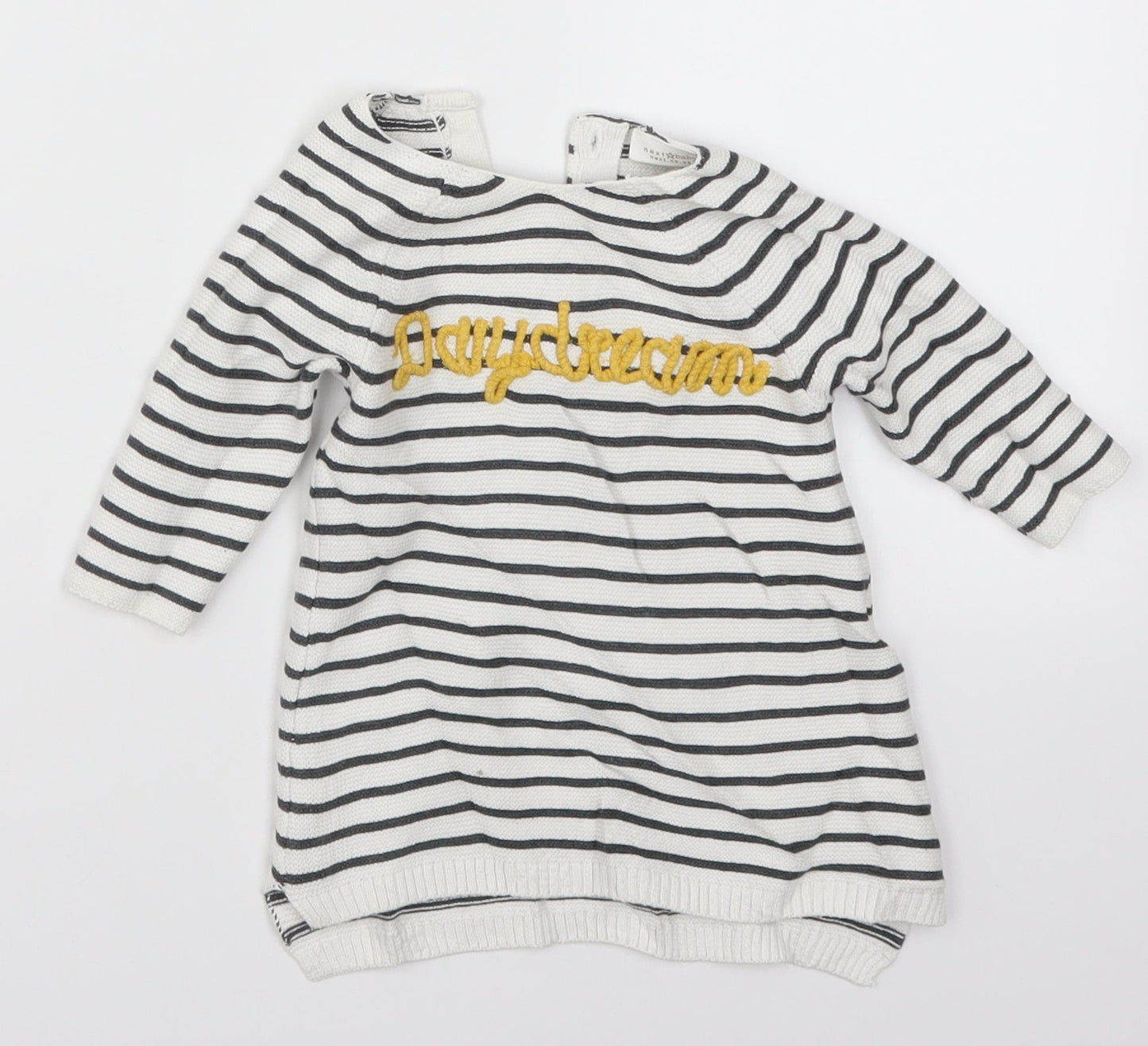 NEXT Baby White Striped  Pullover Jumper Size 0-3 Months  - Daydreaming