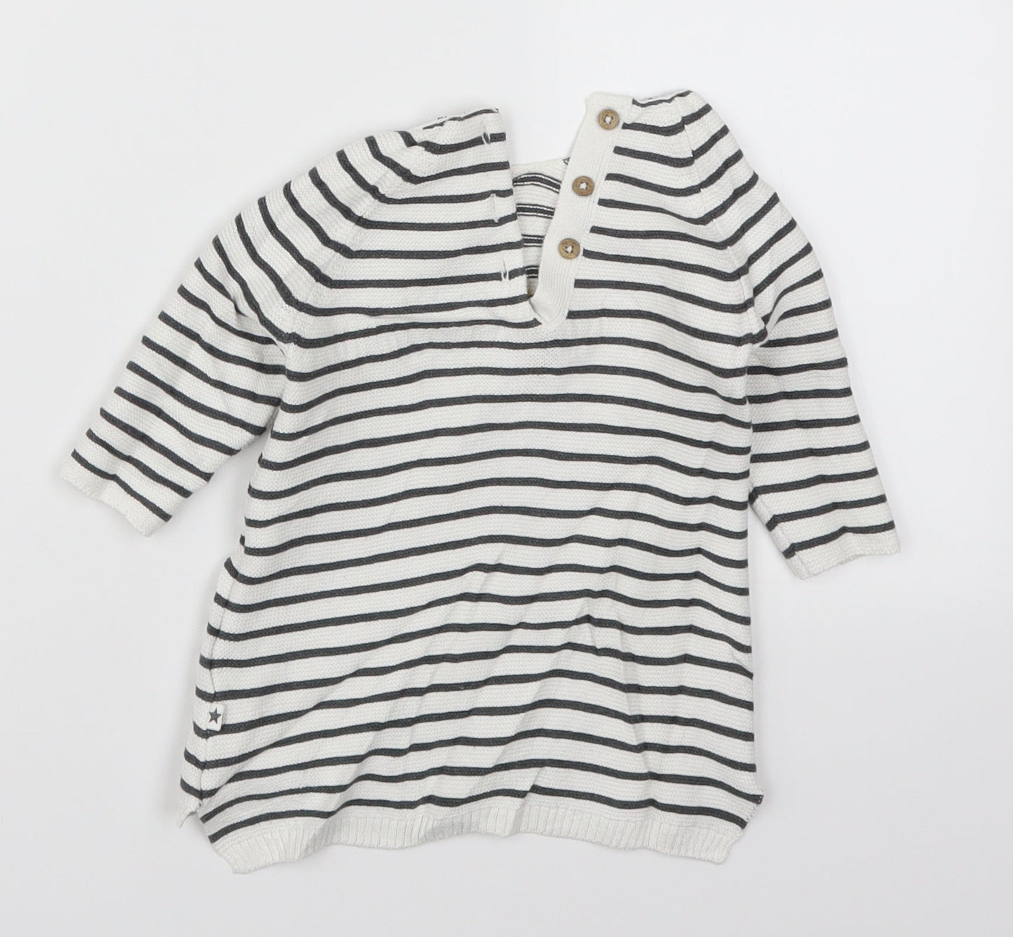 NEXT Baby White Striped  Pullover Jumper Size 0-3 Months  - Daydreaming