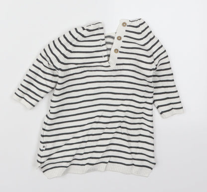 NEXT Baby White Striped  Pullover Jumper Size 0-3 Months  - Daydreaming